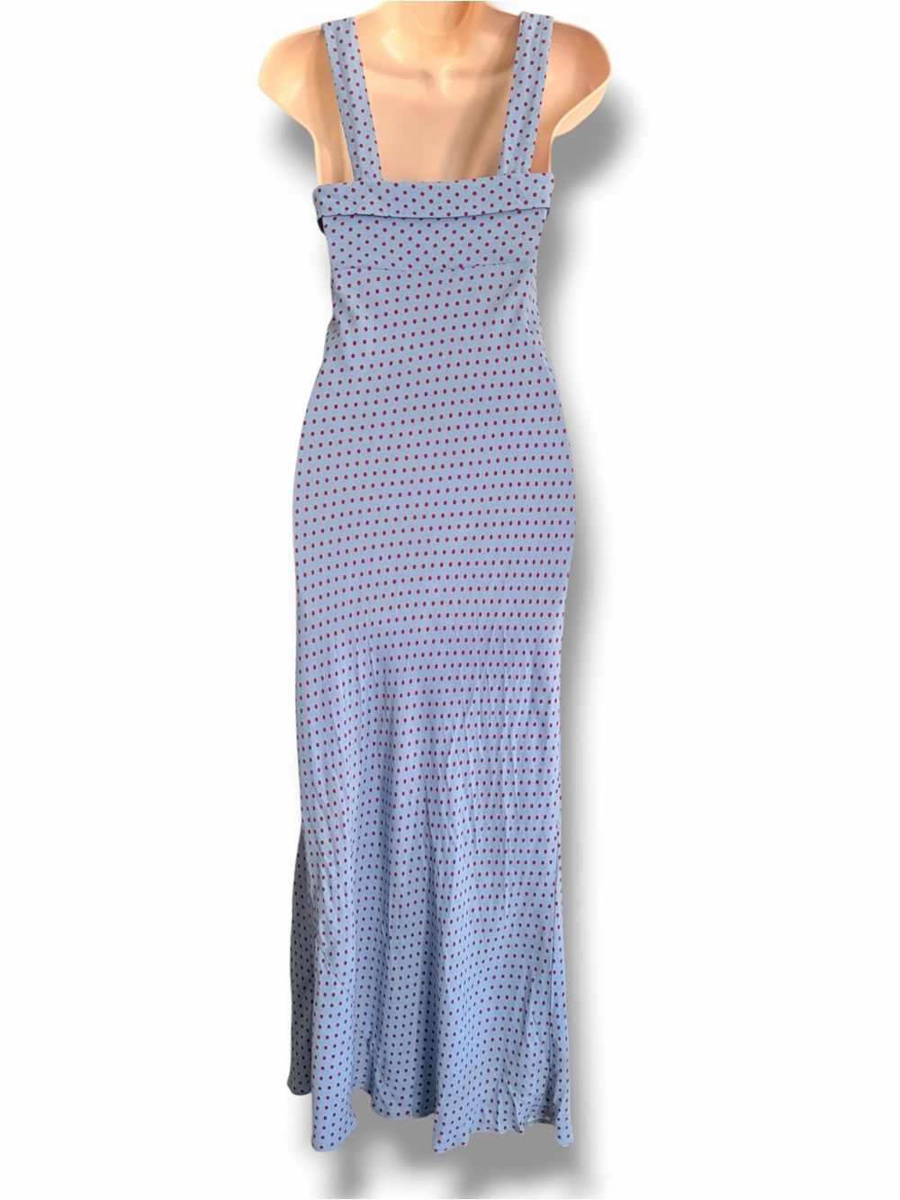 Reformation Tancy Dress in Summertime Dot Size 6 Blue Red - Picture 10 of 15